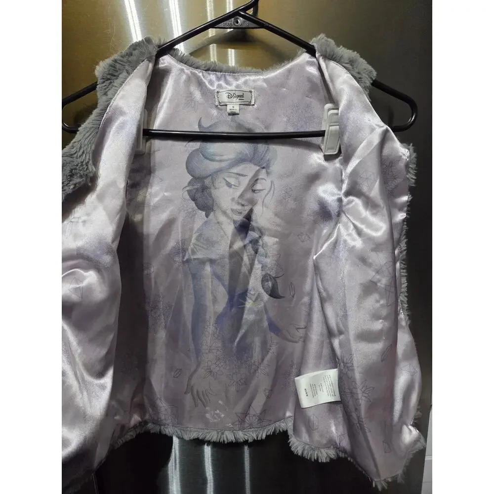 Fuzzy Gray Frozen Vest - Disney - M